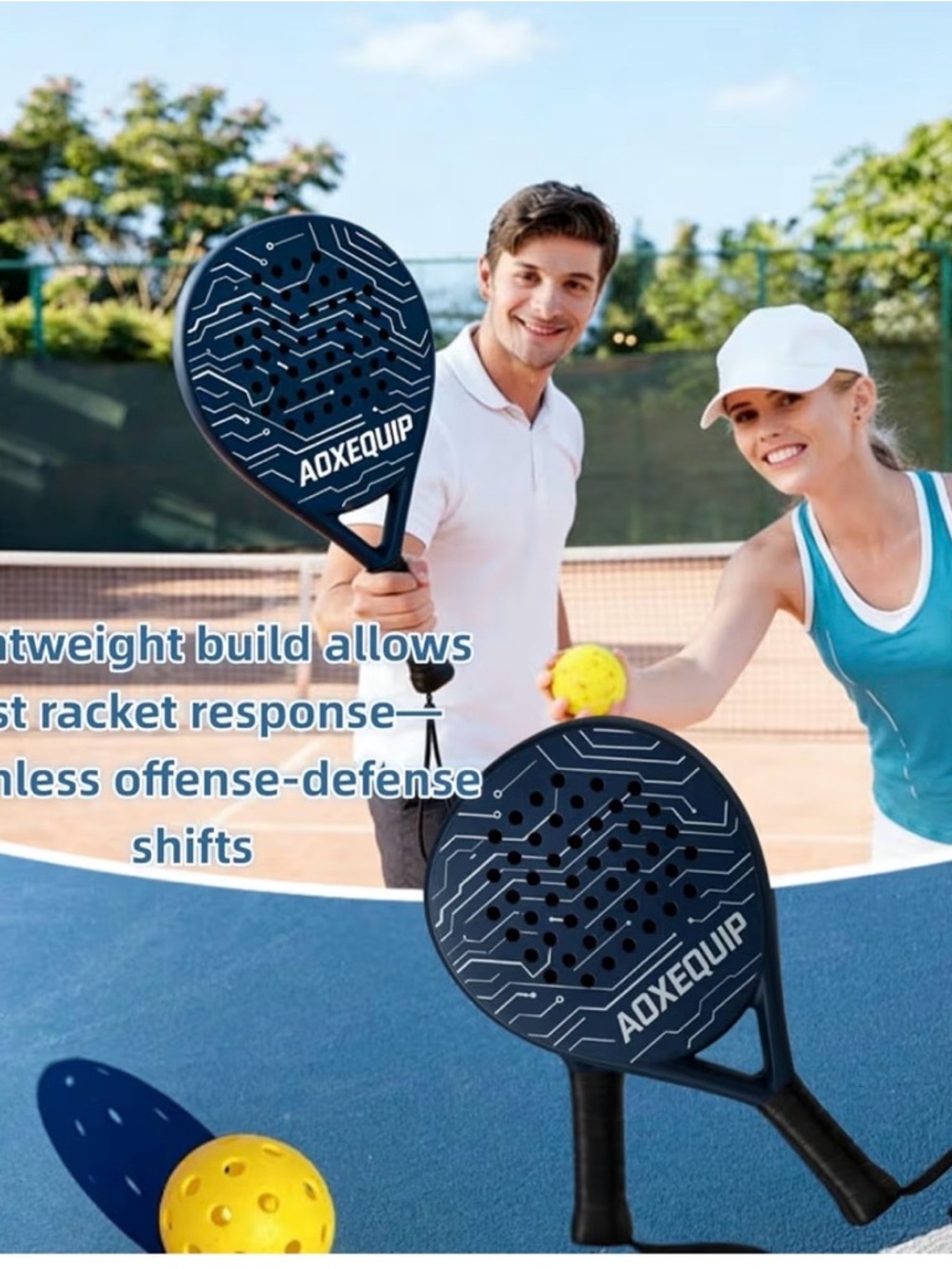 AUXEQUIP Blue Paddle Racket - Picture 4 of 5